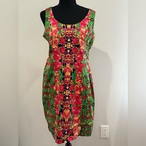 R&K Originals 10 Floral Sleeveless Back Zip Above Knee Dress 485